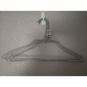 Metal Wire Hangers 25 Pack Uniform Clothes Adult Heavy Duty Silver Industrial